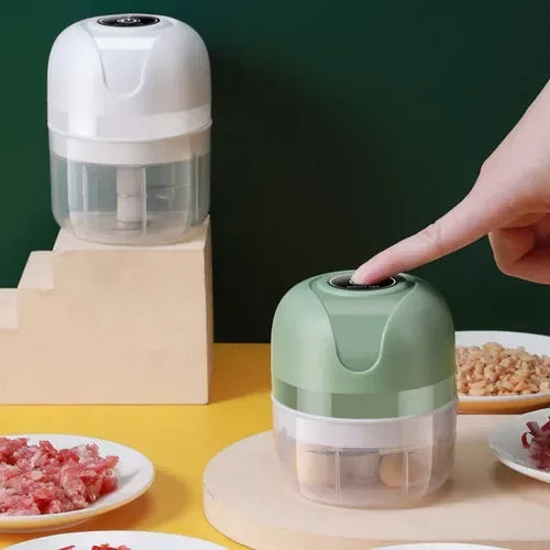 Mini Processador Elétrico: Moedor de alimentos recarregável USB