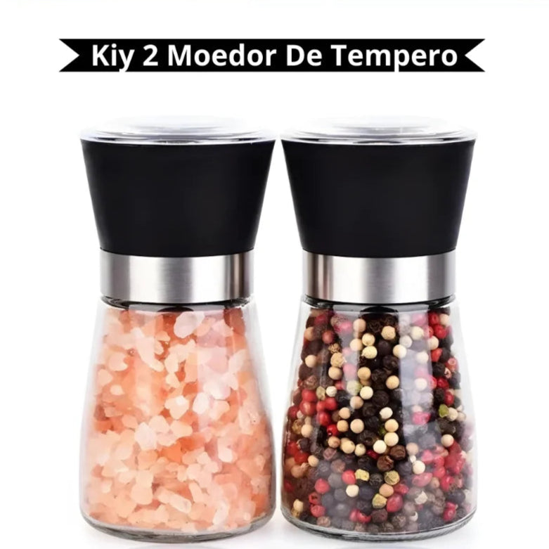 Kit com 2 moedores para Pimenta e Sal