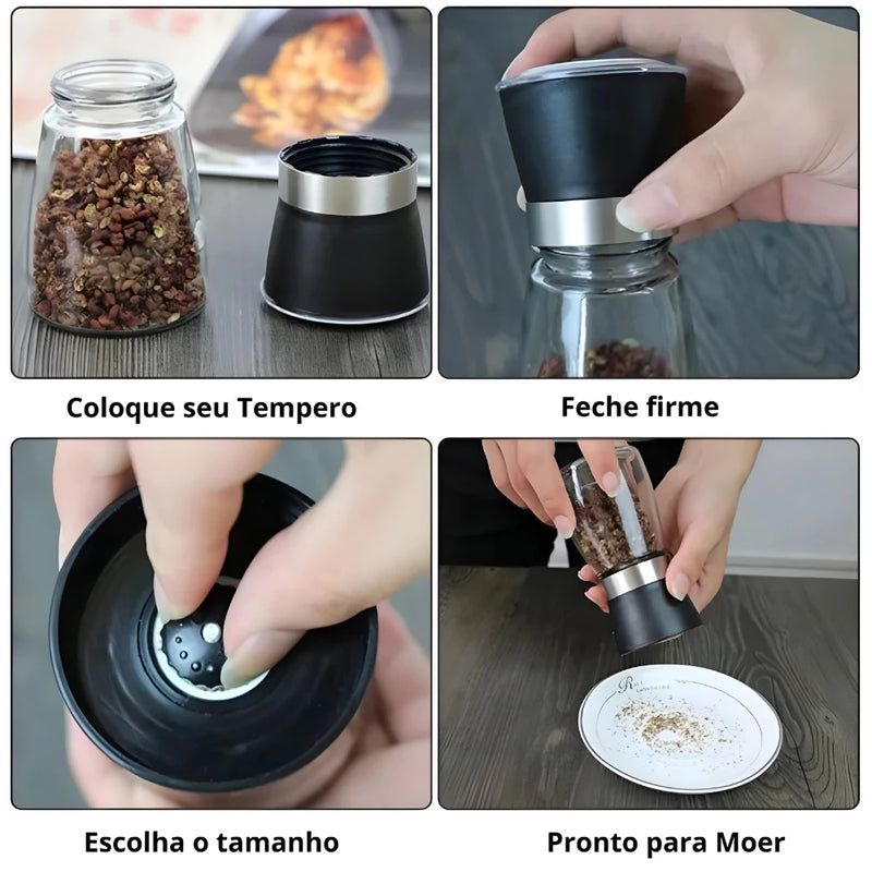 Kit com 2 moedores para Pimenta e Sal