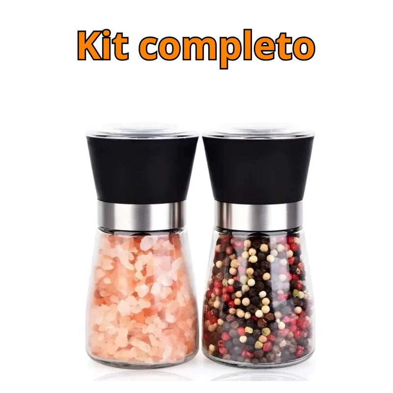Kit com 2 moedores para Pimenta e Sal