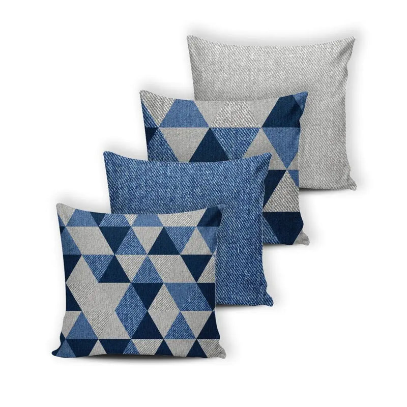 Kit 4 Cushion Covers Modern Print 42 cm x 42 cm - 075