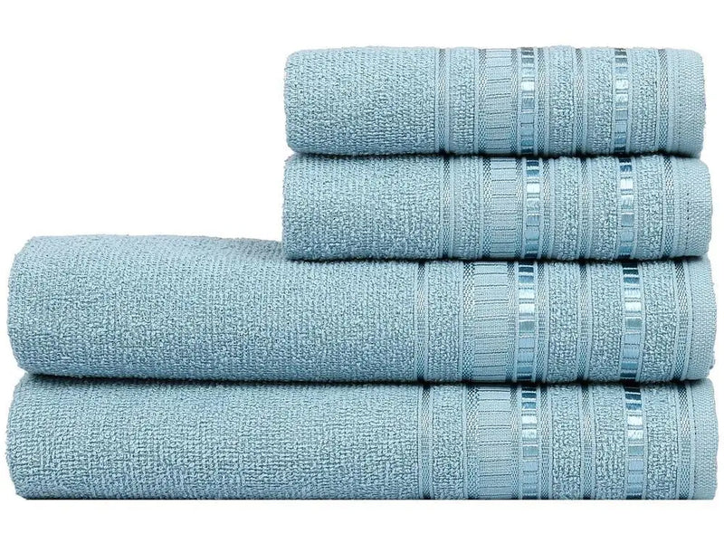Delicata Garden Blue Satin 4 Pieces Atlantic Bath Towels Set