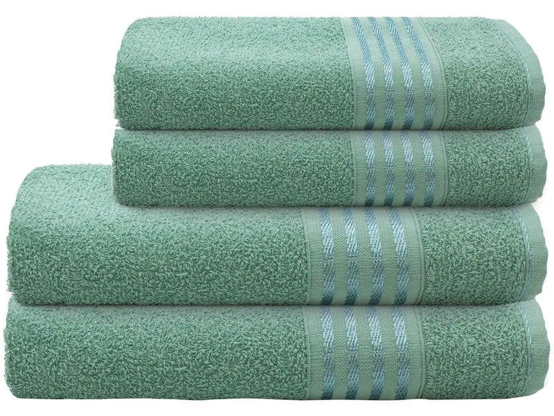 Bath Towels Set and Face Pine Decor Green 4 Pieces
