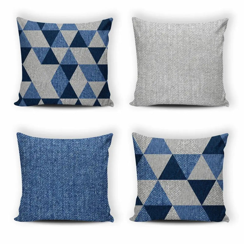 Kit 4 Cushion Covers Modern Print 42 cm x 42 cm - 075