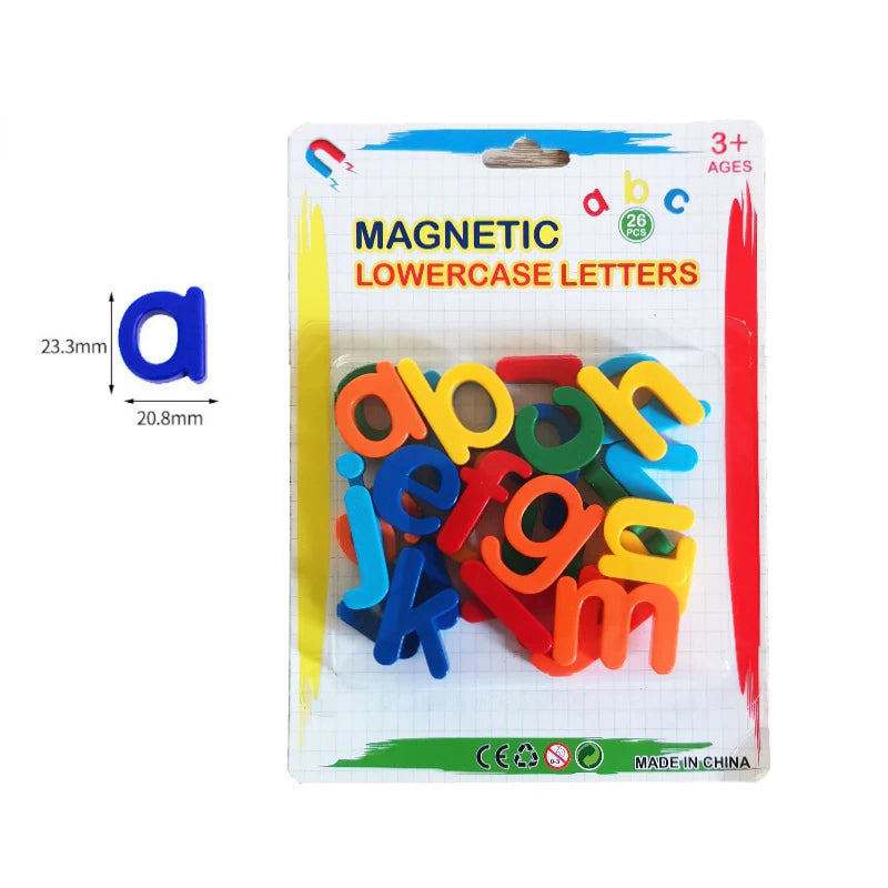 Conjunto de peças com letras minúsculas ou maiúsculas; números e formas geométricas - Brinquedo Educativo